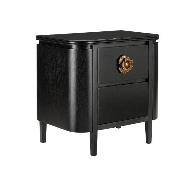 Currey & Company Briallen Black Nightstand For Sale