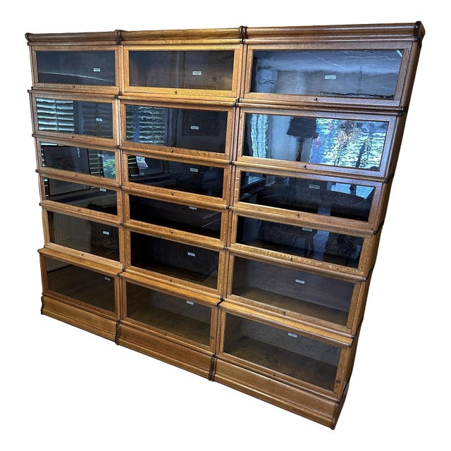 Large Display Bookcase from Globe Wernicke, 1890s, Set of 24 For Sale