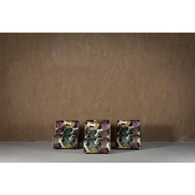 Green Italian Modular Sofa in Freedom Flight Velvet, 1970s, Set of 3 For Sale - Image 8 of 11