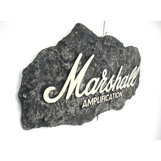 Vintage Marshall Amplification Stereo Rock & Roll Guitar Store Sign For Sale - Image 4 of 11