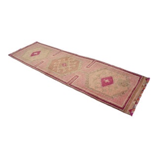 Tribal Floral Handknotted Runner For Sale
