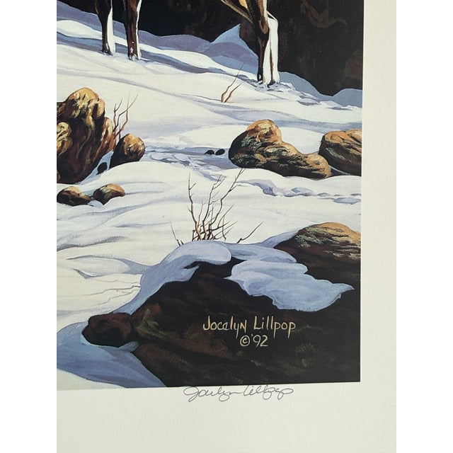 "Point of View" 1992 Jocelyn Lillpop Russell Le Signed Numbered Big Horn Sheep Wildlife Print For Sale - Image 4 of 6
