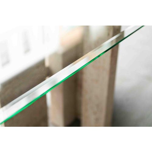 Glass Glass & Travertine Dining Table by Willy Ballez For Sale - Image 7 of 18