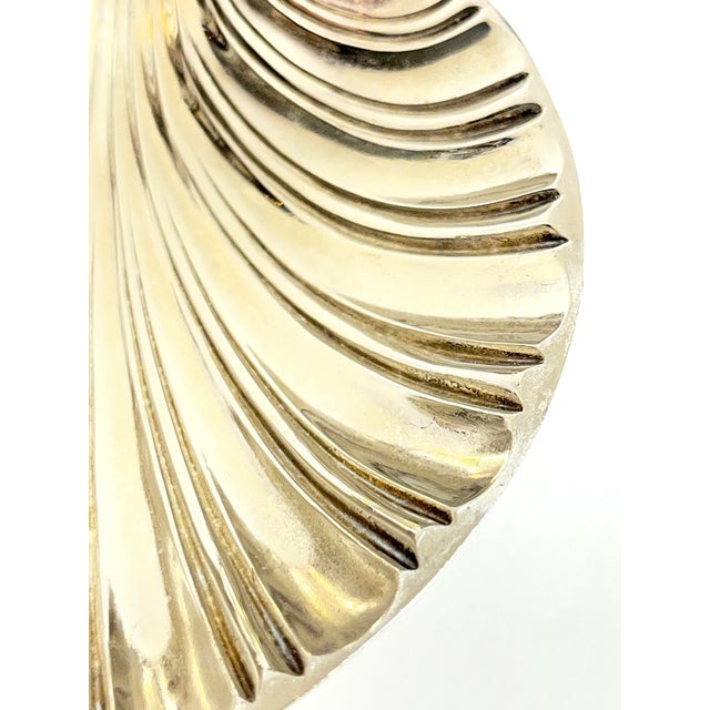 Silver Vintage Sheffield Silver Plate Shell Dish, English Regency Style For Sale - Image 8 of 13
