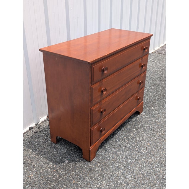 Brown Vintage Whitney Solid Cherry 4-Drawer Farmhouse Style Chest For Sale - Image 8 of 13