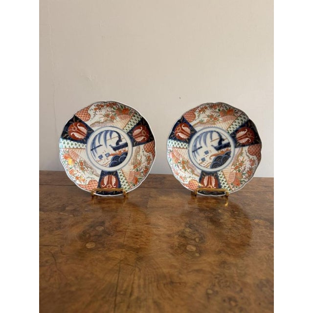 Antique Japanese Imari Plates, 1900s, Set of 2 For Sale - Image 4 of 5
