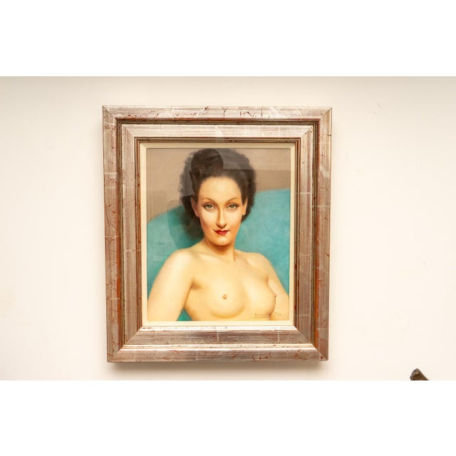 Art Deco Pastel Portrait of Gloria Swanson by Robert Louis Raymond Duflos For Sale - Image 3 of 7