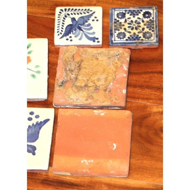 Set of 9 Vintage Hand-Painted Talavera Tiles For Sale - Image 10 of 10