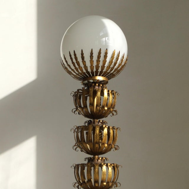 Large Globe Floor Lamp attributed to Maison Jansen, 1960s For Sale - Image 10 of 18