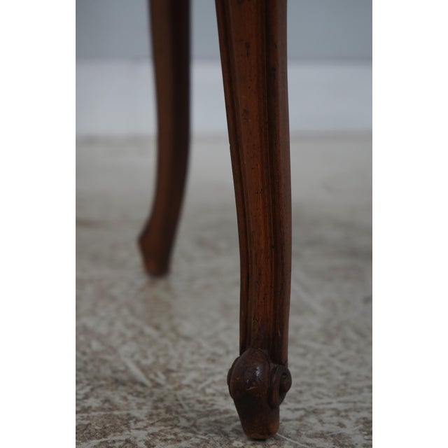 Vintage Italian Walnut Finish Vanity Bench Chair For Sale - Image 17 of 18