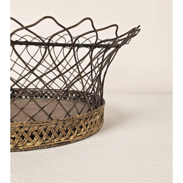 Metal Vintage French Tole/Wire Jardinière, Circa 1950 For Sale - Image 7 of 8