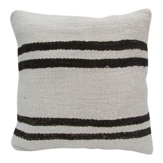 Handmade Striped Natural Kilim Pillow Cover For Sale