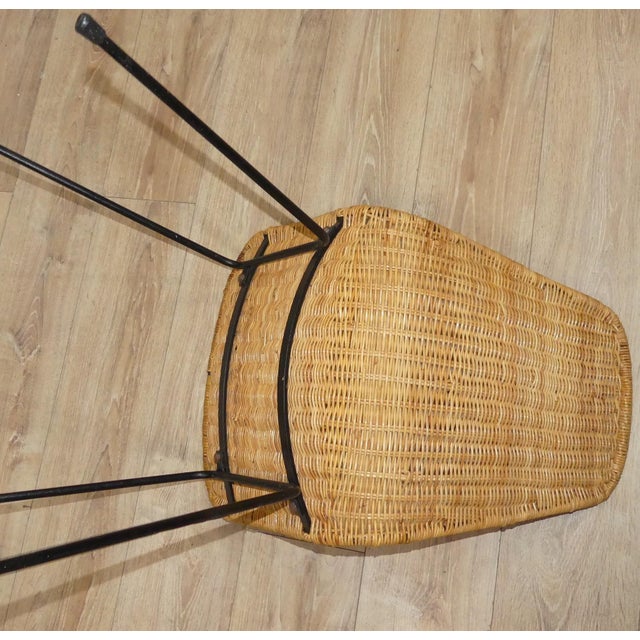 Basket Chair in Rattan and Metal from Gian Franco Legler, 1950s For Sale - Image 9 of 10