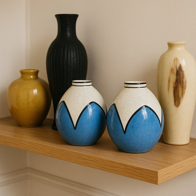 Vintage Vases from Longwy, 1930, Set of 2 For Sale - Image 6 of 8