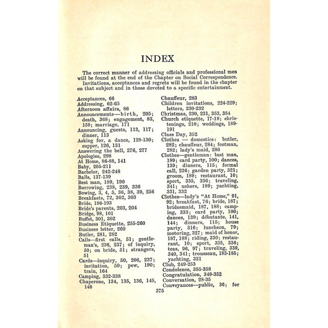 Paper "Etiquette: An Encyclopedia of Good Manners and Social Usage" 1923 Rosiere, Gabrielle For Sale - Image 7 of 7