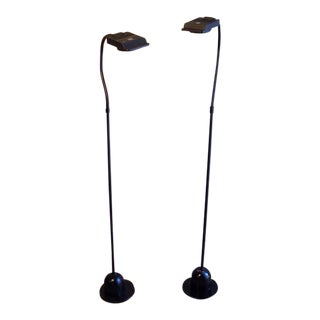 Vintage Modern Electrix Halogen Reading Library Floor Lamps - A Pair For Sale