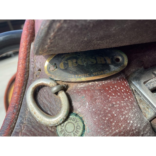 Vintage Crosby Olympic Works English Close Contact Saddle, Made in England For Sale - Image 10 of 15