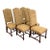 French Louis XIII Style High Back Damask Dining Chairs, Set of Six For Sale