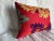 Mid-Century Modern 1900s Antique Suzani Pillow in Red and Gold For Sale - Image 3 of 4