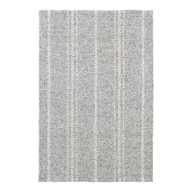 Dash & Albert by Annie Selke Melange Stripe Grey/Ivory Indoor/Outdoor Rug, 2'6" x 8' For Sale
