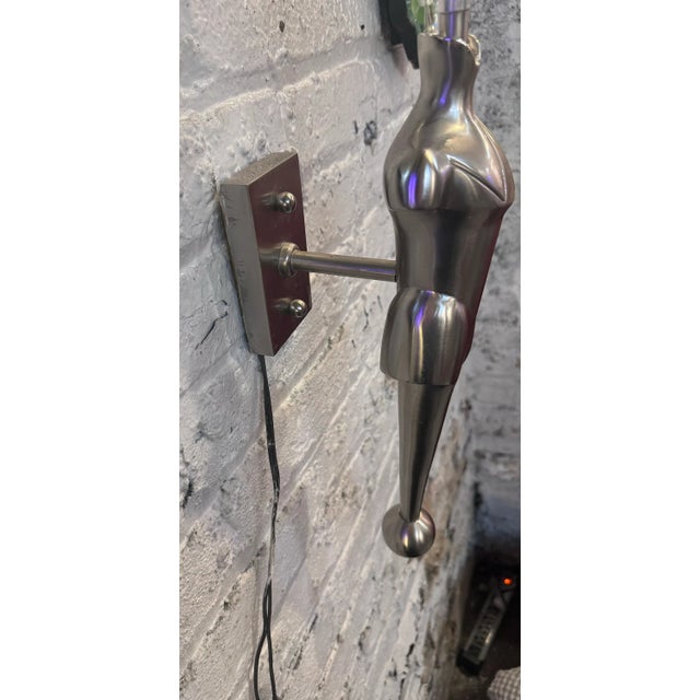 Metal Mid Century Modern Metal Gentleman's Clothier Mannequin Torso Wall Sconces - Pair For Sale - Image 7 of 7