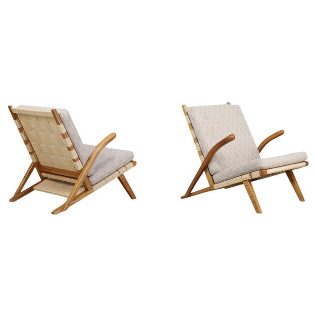Sculptural Oak Lounge Chairs, Europe, 1960s, Set of 2 For Sale - Image 14 of 14