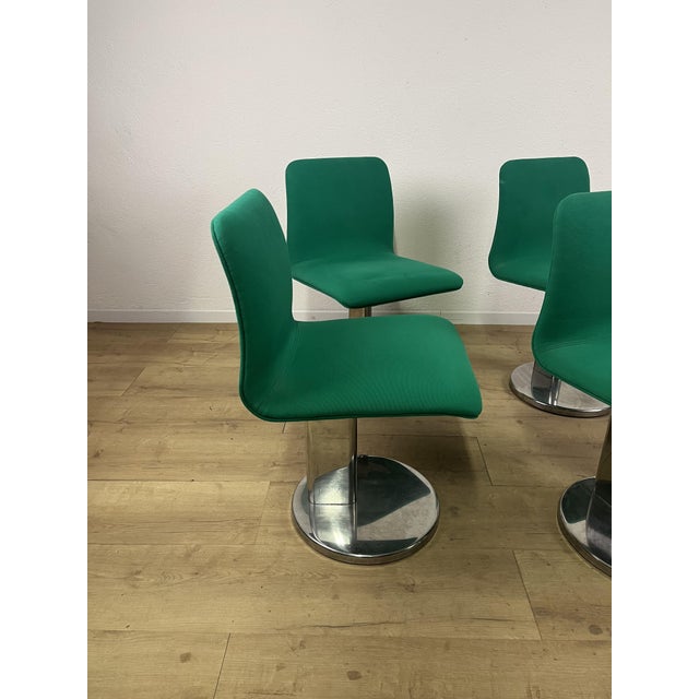 Poltronova Steel and Fabric Chairs by Ettore Sottsass for Poltronova, 1970s, Set of 4 For Sale - Image 4 of 9