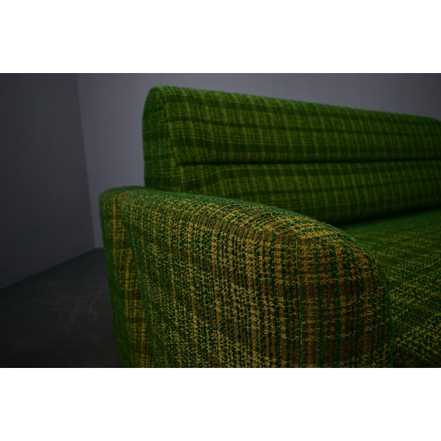 Textile Vintage Italian Three-Seater Sofa in Green, 1970s For Sale - Image 7 of 18