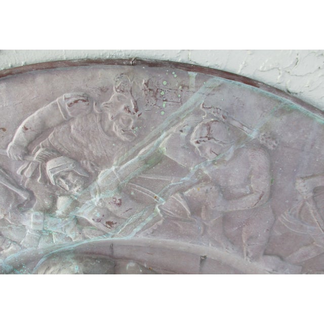 16th Century Antique French Renaissance Repoussé Copper François 1er Portrait Wall Rondel Plaque For Sale - Image 5 of 13