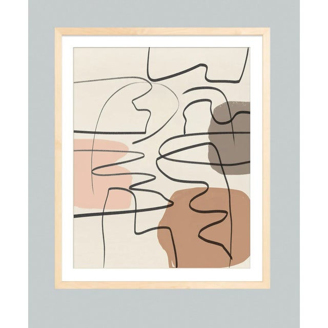 Mid-Century Scandinavian Style Abstract in Muted Earth Tones Unframed Print For Sale In Los Angeles - Image 6 of 7