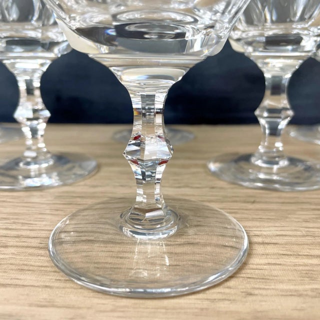 1990s 1990s Crystal Thumbprint Pattern Coupe Glasses - Set of 6 For Sale - Image 5 of 9