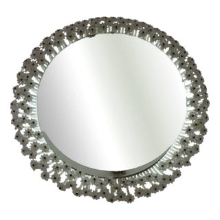 Austrian Illuminated Flower Mirror, 1960s For Sale