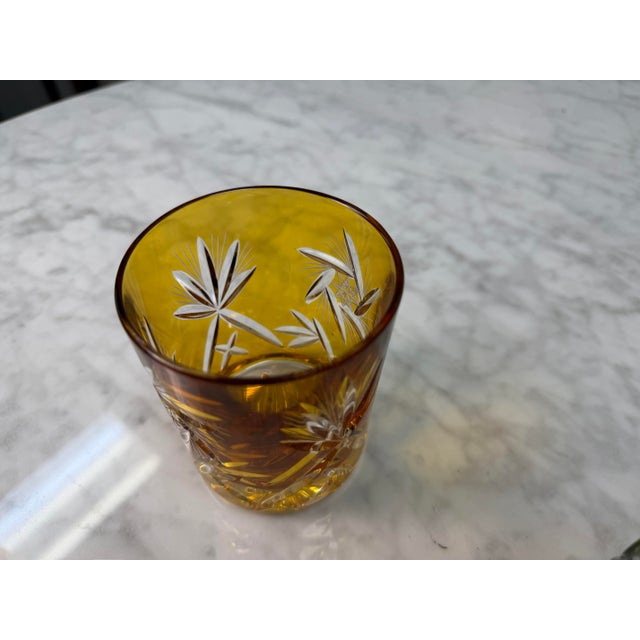 Japanese Edo Kiriko Cut Crystal Harlequin Tumblers - Set of 5 For Sale In West Palm - Image 6 of 10