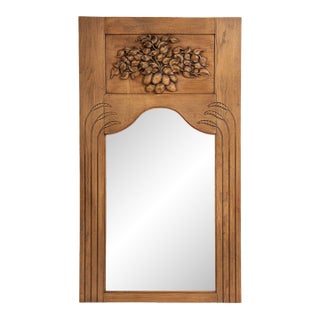 19th Century France Art Nouveau Tan Wood Mirror For Sale