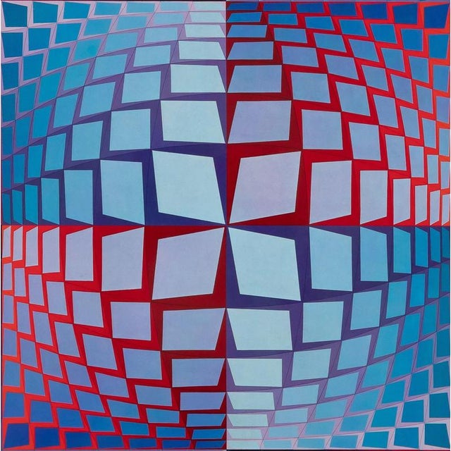 Modern Victor Vasarely, QUASAR ZETT, Photogravure For Sale - Image 3 of 5