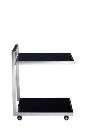 Pasargad Home Luxe Glass & Steel Serving Table