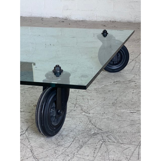 Modern Vintage Modern Rolling Glass Coffee Table by Gae Aulenti for Fontana Arte For Sale - Image 3 of 7