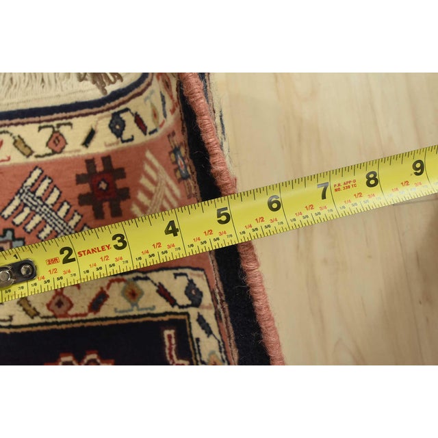 Heriz Rug 5’11” X 8’11” Blue Wool Vintage Tribal Hand-Knotted Oriental Carpet For Sale - Image 12 of 14