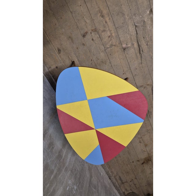 1950s Czechoslovak Brussels Style Oak and Colored Umakart Table, 1950s For Sale - Image 5 of 10