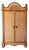 1970s Large Rattan Etched Wood Safari Arch Armoire Wardrobe Storage Cabinet For Sale