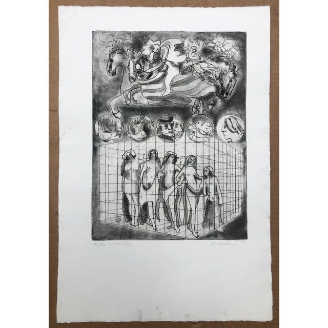 "Ladies in Waiting" etching by Atlanta artist Adrienne Anderson (1949-2020). Anderson earned her MFA from University of...