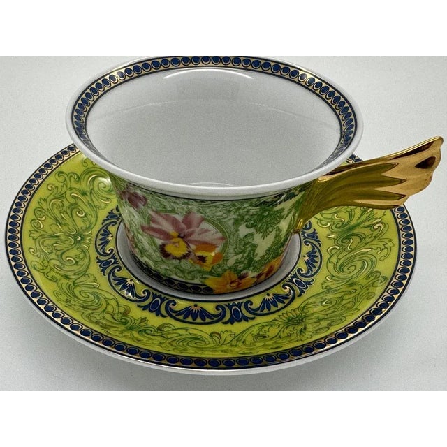 Teacup with saucer 25th anniversary of an iconic partnership: rosenthal meets versace designed in 2004: d.v. Floralia d....