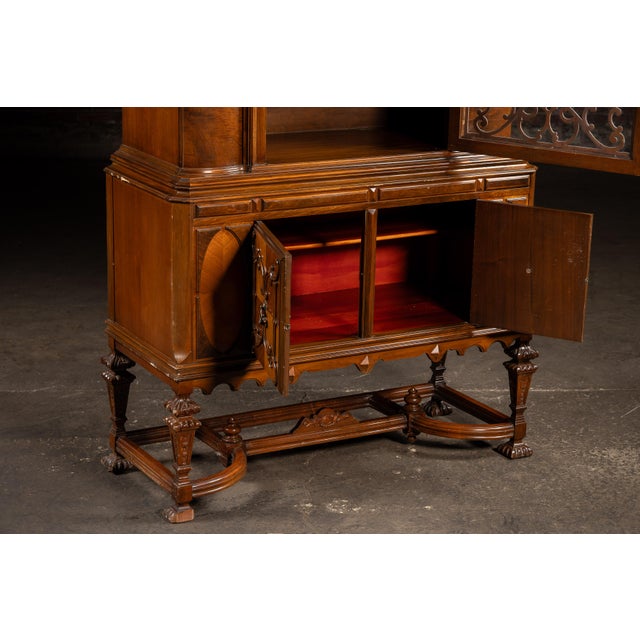 Vintage Rococo Revival Arched-Top Display Cabinet For Sale - Image 11 of 18