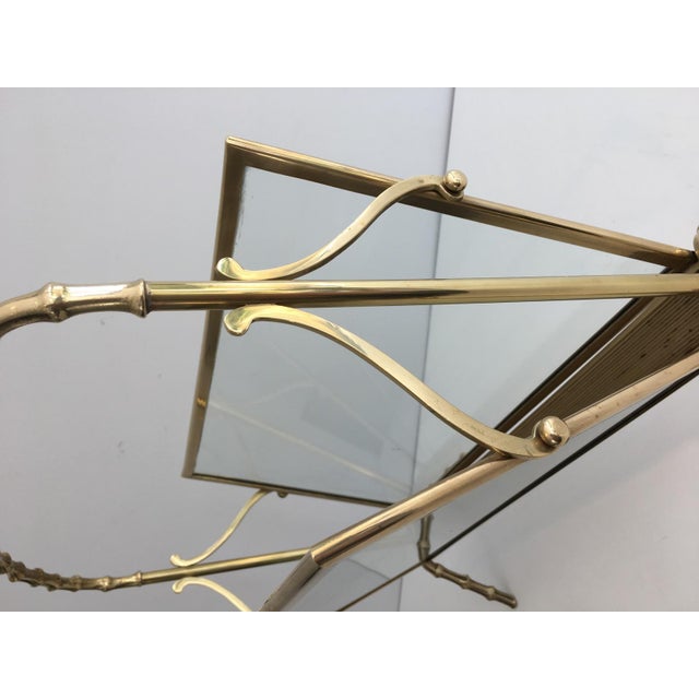 1940s Brass and faux bamboo magazine rack by Maison Baguès For Sale - Image 6 of 12