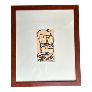 Contemporary Original Wayne Cunningham Abstract Marker Drawing