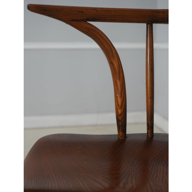 Set of 4 English Windsor Style Swivel Bar Stools For Sale - Image 9 of 18