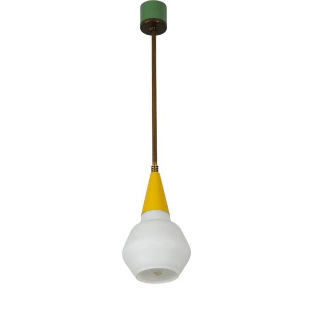 Mid-Century Modern Italian Brass Hanging Light, 1950s For Sale