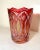 Glass Antique Bohemian Czech Ruby Red Cut to Clear Gilded Gold Art Glass Crystal Vase For Sale - Image 7 of 12
