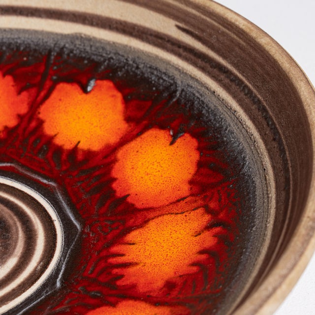 Tan 1960s Germany Tan Ceramic Serving Bowl For Sale - Image 8 of 15