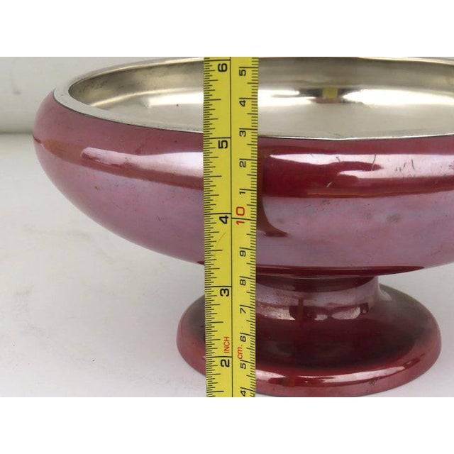 Red La Pierre Babylonian Red Patina Bronze & Sterling Silver Mixed Metals Pedestal Bowl For Sale - Image 8 of 11